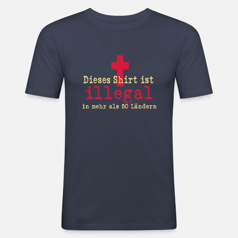 illegal - Männer Slim Fit T-Shirt - Navy
