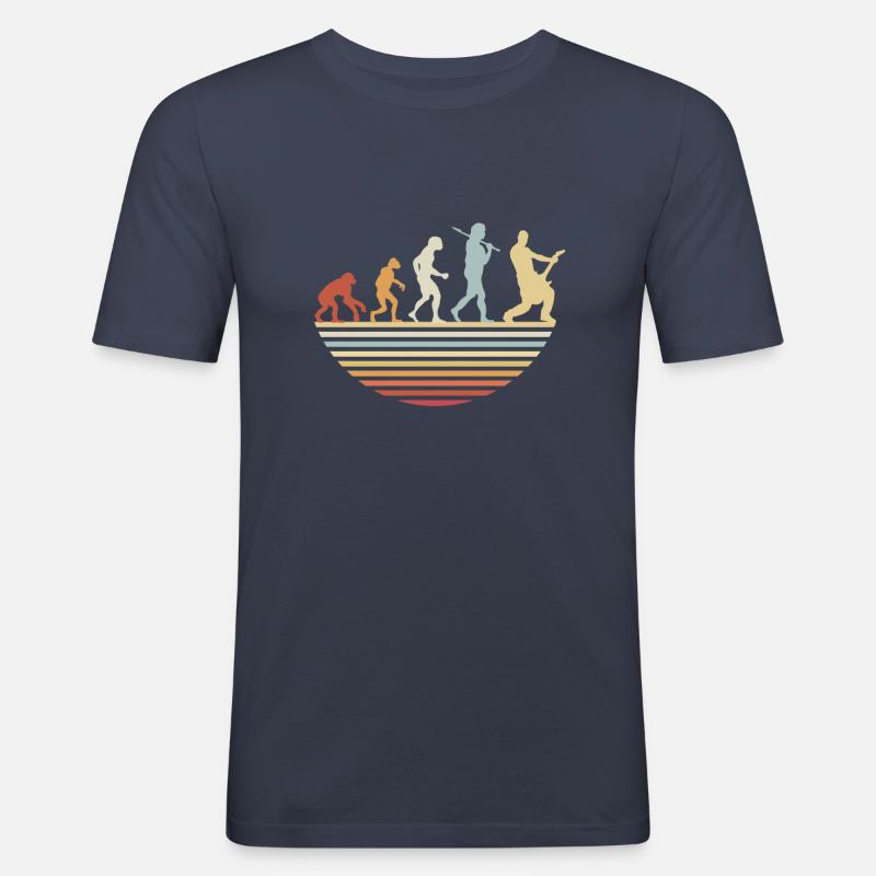 Évolution de la guitare basse - T-shirt près du corps Homme - bleu marine