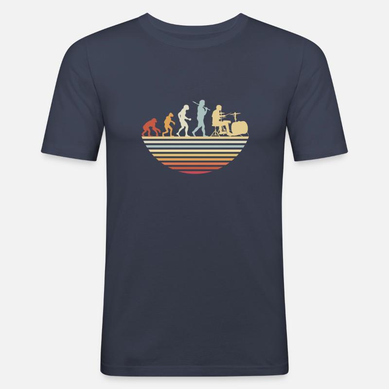 Drums evolution - Men's Slim Fit T-Shirt - navy