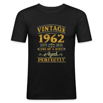 Vintage 1962 One Of A Kind - Men's Slim Fit T-Shirt - black - Front - Nik (191cm)