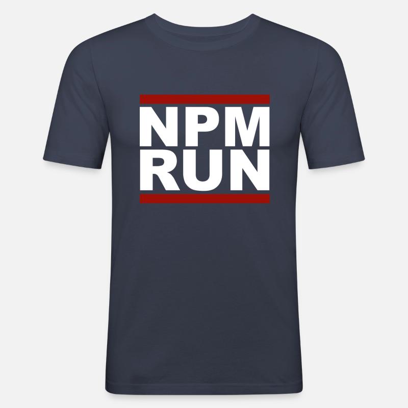 javascript, Javascript, npm run - Männer Slim Fit T-Shirt - Navy