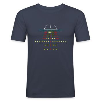Runway Landing Strip bei Nacht Geschenk - Männer Slim Fit T-Shirt - Navy - Vorne - Nik (191cm)