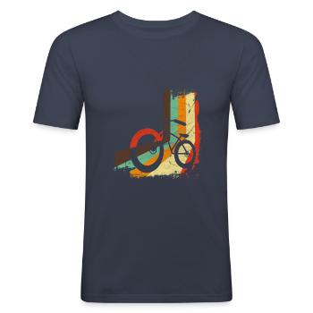 Retro bike vintage - Men's Slim Fit T-Shirt - navy - Front - Nik (191cm)
