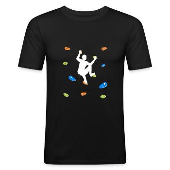 Escalader le mur - T-shirt près du corps Homme - noir - Devant - Nik (191cm)