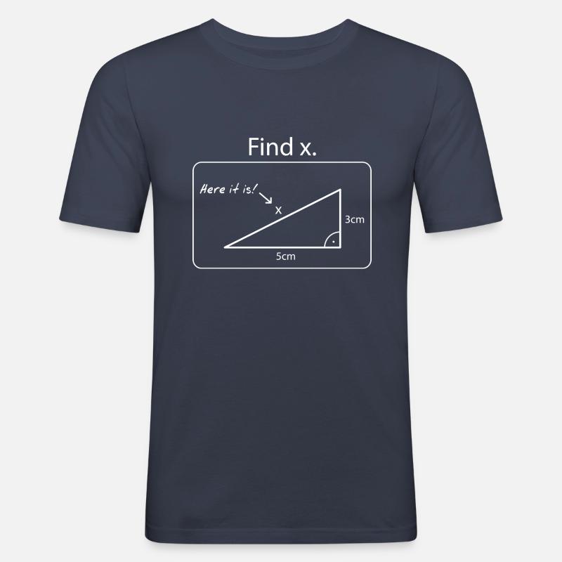 Finde das X // Mathematik - Männer Slim Fit T-Shirt - Navy