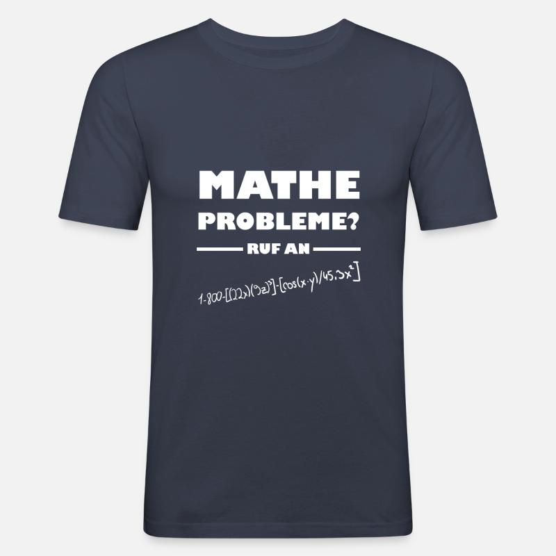 Problèmes de maths - Call An! - T-shirt près du corps Homme - bleu marine