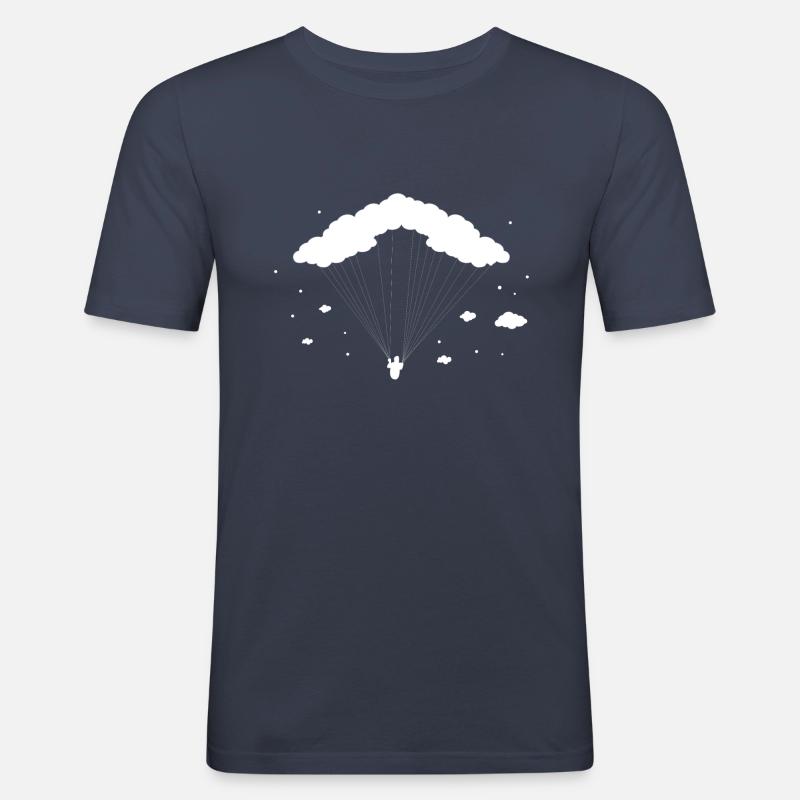 Clouds Sky Diving - Männer Slim Fit T-Shirt - Navy