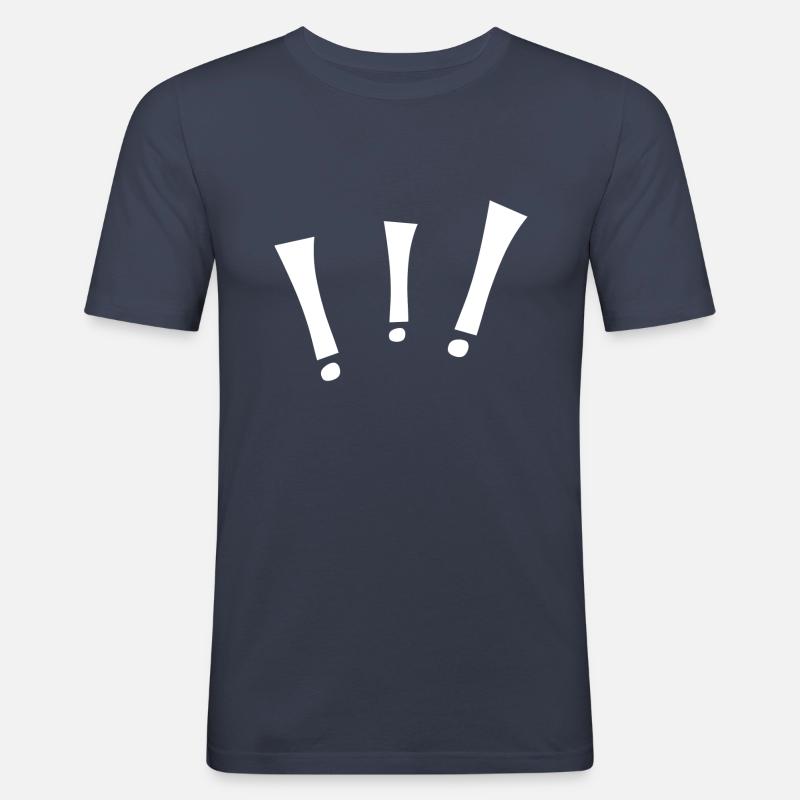 Three exclamation points - Men's Slim Fit T-Shirt - navy