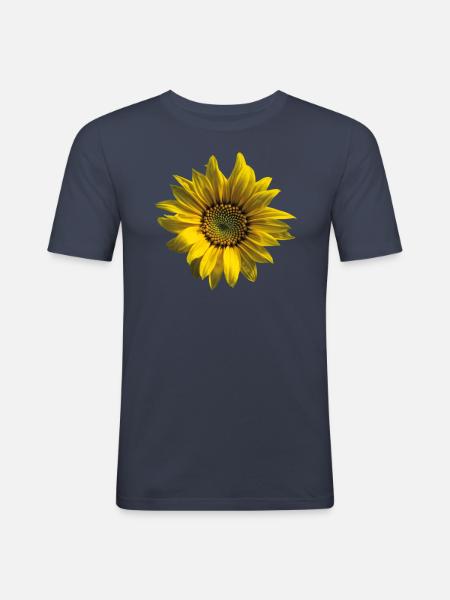 Sonnenblume - Männer Slim Fit T-Shirt - Navy