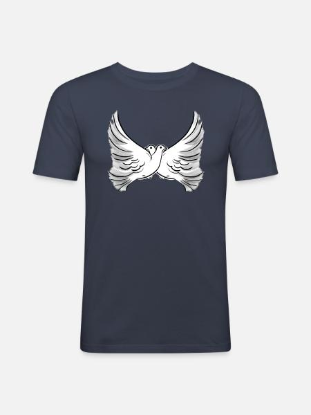 Freedom Angel - Männer Slim Fit T-Shirt - Navy