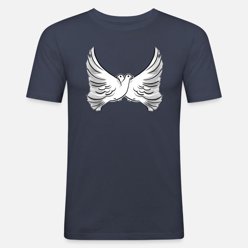 Freedom Angel - Männer Slim Fit T-Shirt - Navy
