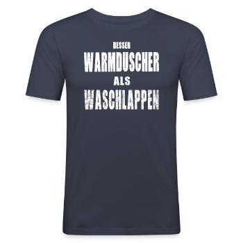 Gaspreise Gaskrise Waschlappen Geschenk lustig - Männer Slim Fit T-Shirt - Navy - Vorne - Nik (191cm)