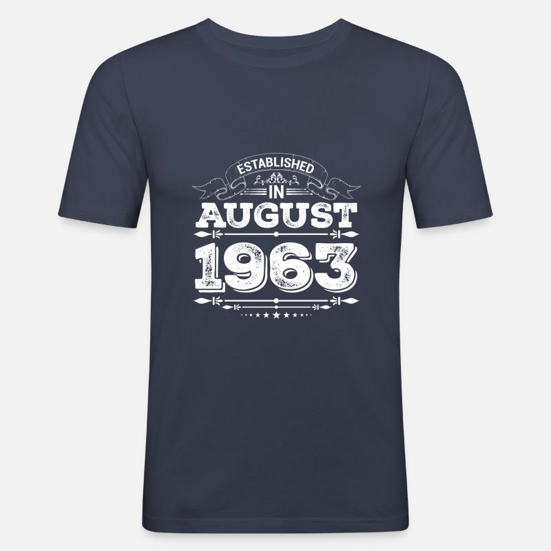Established in August 1963 - Männer Slim Fit T-Shirt - Navy