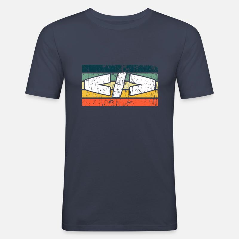 Retro Web Developer Programmer Coding - Männer Slim Fit T-Shirt - Navy