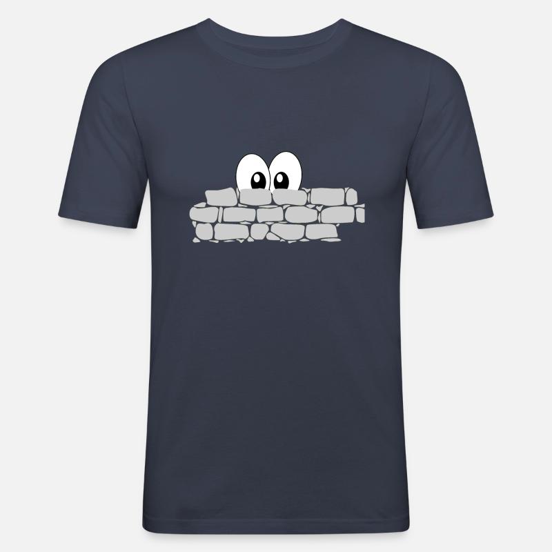 Hinter der Mauer - Männer Slim Fit T-Shirt - Navy