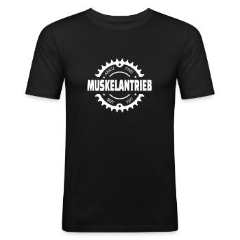 Fahrrad Anti E-Bike Radfahren Radsport Geschenk - Männer Slim Fit T-Shirt - Schwarz - Vorne - Nik (191cm)