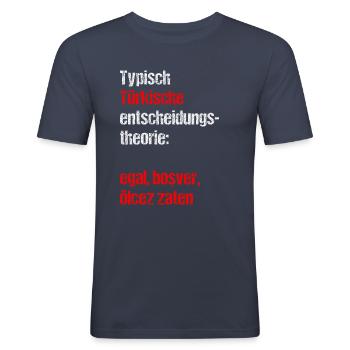 Türkische Entscheidungstheorie Weiß - Männer Slim Fit T-Shirt - Navy - Vorne - Nik (191cm)