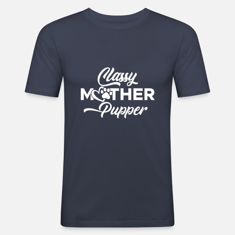 Edle Welpenmutter - Männer Slim Fit T-Shirt - Navy