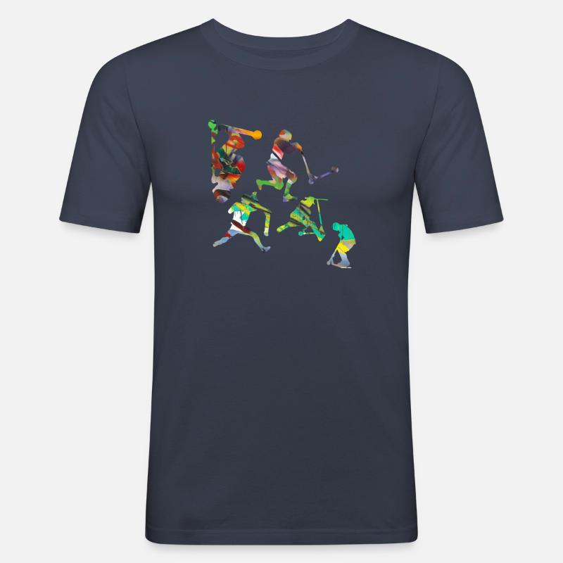Stuntscooter,Trickscooter,tricks,stunt,e-scooter - Männer Slim Fit T-Shirt - Navy