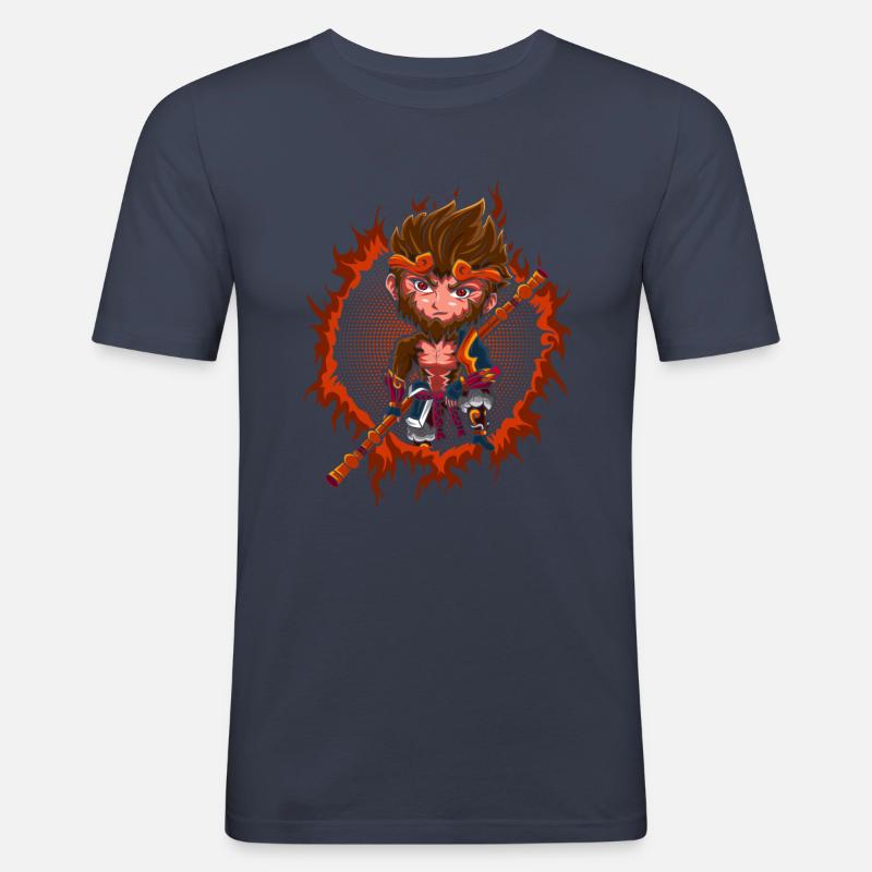 Chibi Monkey King - Männer Slim Fit T-Shirt - Navy