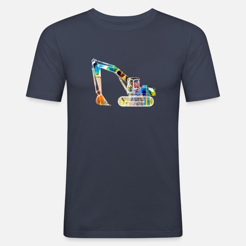 bagger,baggerfahren,baggerfahren,graffiti,bunt - Männer Slim Fit T-Shirt - Navy