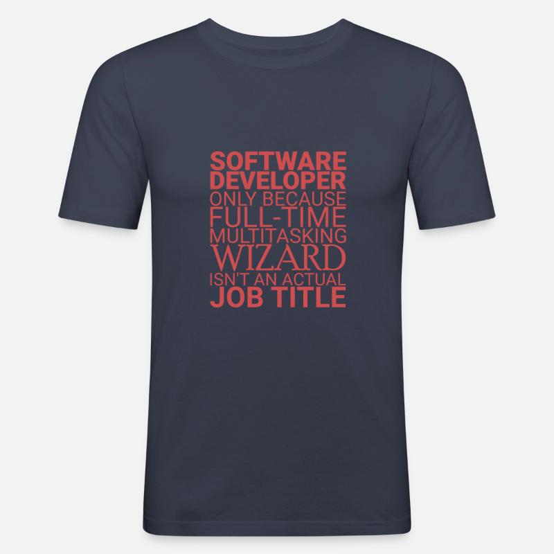 "Software Developer Wizard | Programmierer" - Männer Slim Fit T-Shirt - Navy