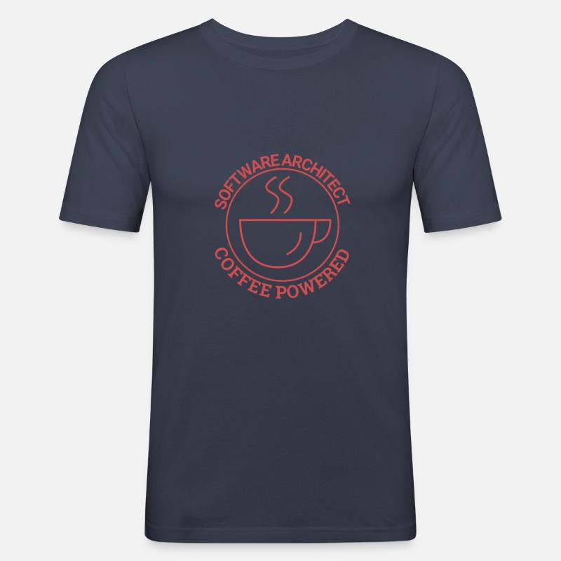 "Software Architect Coffee | Software Architektur" - Männer Slim Fit T-Shirt - Navy