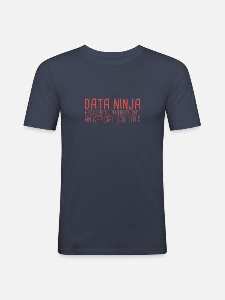 "Data Ninja Superhero | Data Science" - Männer Slim Fit T-Shirt - Navy