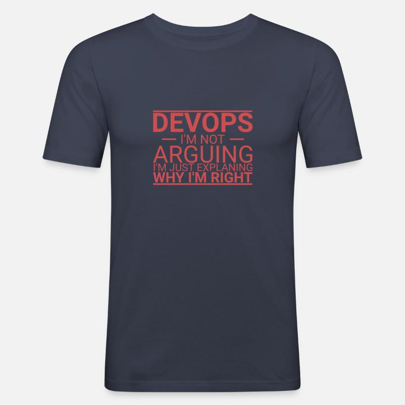DevOps Arguing | Software Development" - Men's Slim Fit T-Shirt - navy
