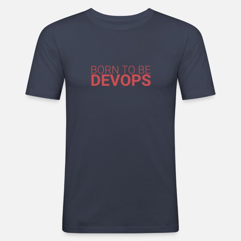 "DevOps Born | Softwareentwicklung" - Männer Slim Fit T-Shirt - Navy