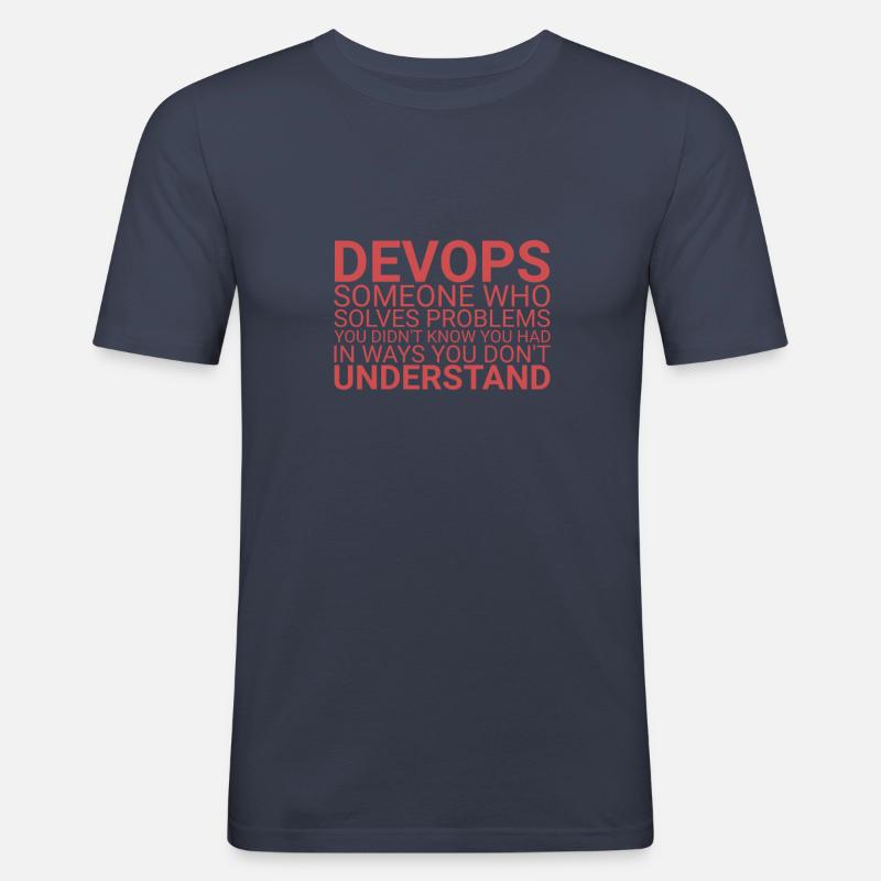 "DevOps Problem | Software Development" - Men's Slim Fit T-Shirt - navy