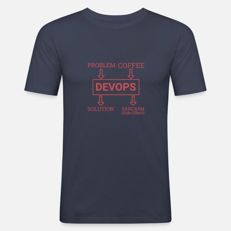 "DevOps Sarcasm | Softwareentwicklung" - Männer Slim Fit T-Shirt - Navy