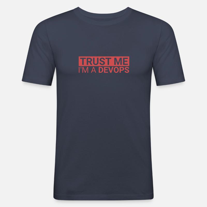 "DevOps Trust | Softwareentwicklung" - Männer Slim Fit T-Shirt - Navy