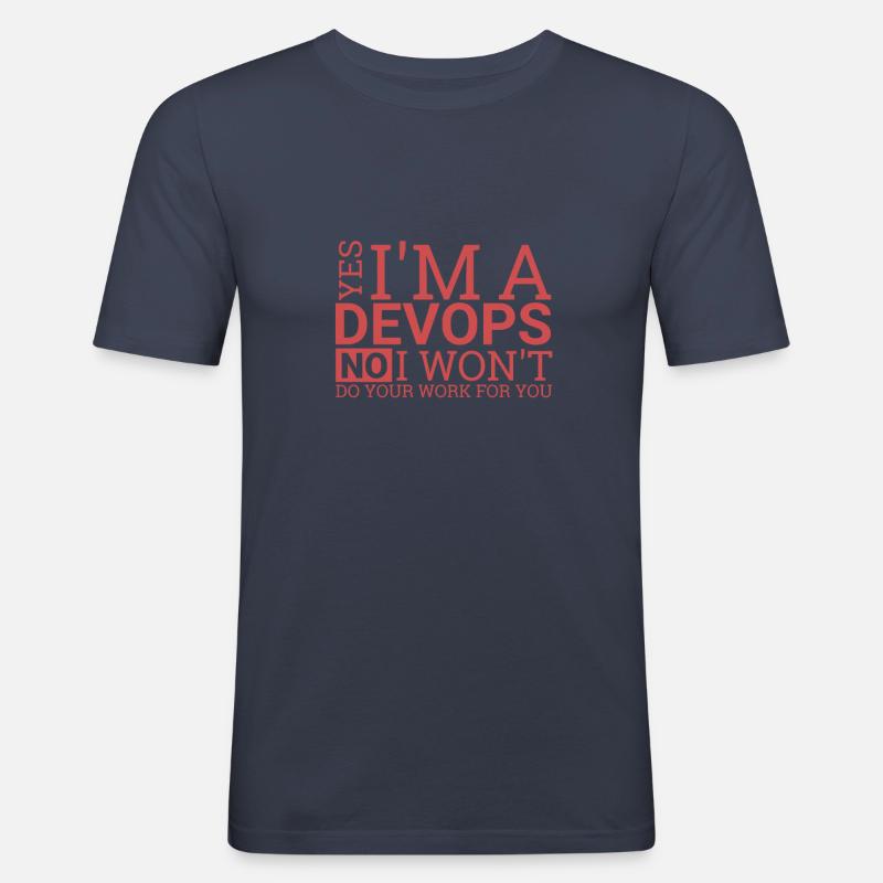 "DevOps Work | Softwareentwicklung" - Männer Slim Fit T-Shirt - Navy