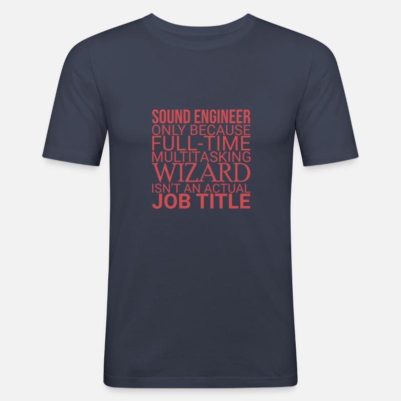 "Sound Engineer Wizard | Tontechnik" - Männer Slim Fit T-Shirt - Navy