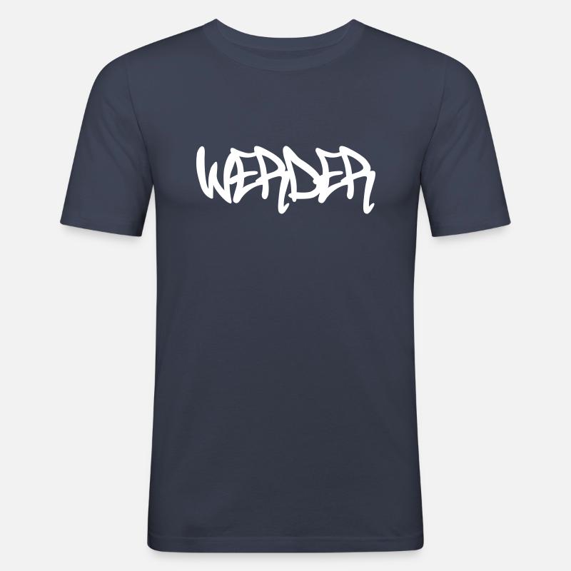 Werder Graffiti - Männer Slim Fit T-Shirt - Navy