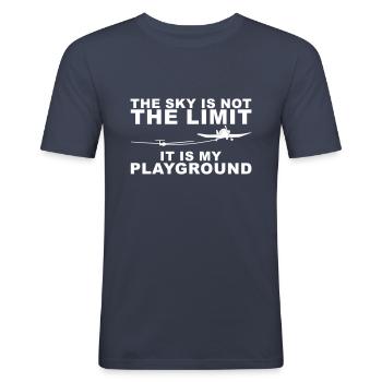 spielplatz Segelflieger Segelflugzeug gleiten - Männer Slim Fit T-Shirt - Navy - Vorne - Nik (191cm)