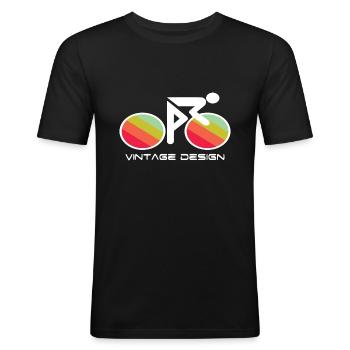 Cycling road bike design - Men's Slim Fit T-Shirt - black - Front - Nik (191cm)