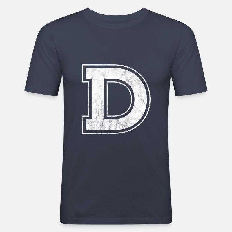 Buchstabe D - Männer Slim Fit T-Shirt - Navy