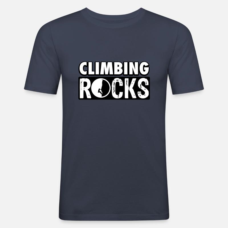 Climbing rocks - Männer Slim Fit T-Shirt - Navy