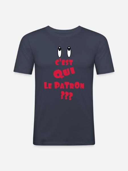 LE PATRON - T-shirt près du corps Homme - bleu marine