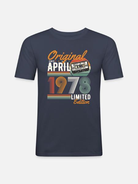 Original seit April 1978 - Männer Slim Fit T-Shirt - Navy