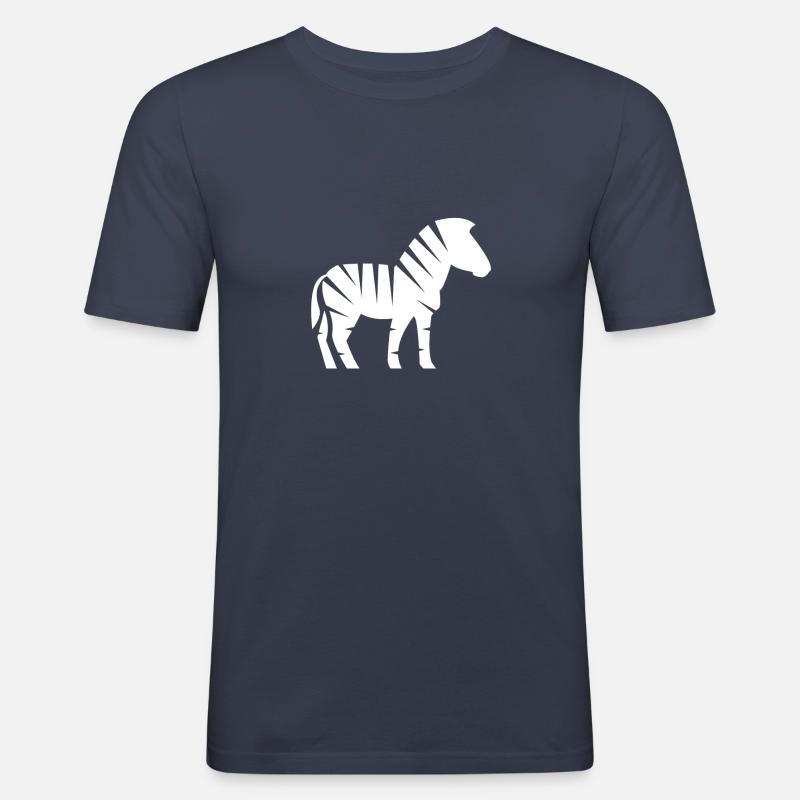 Zebra - Männer Slim Fit T-Shirt - Navy