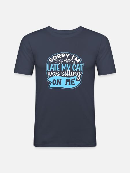 Delay Cat Cat Lovers Surprise Fun - Men's Slim Fit T-Shirt - navy