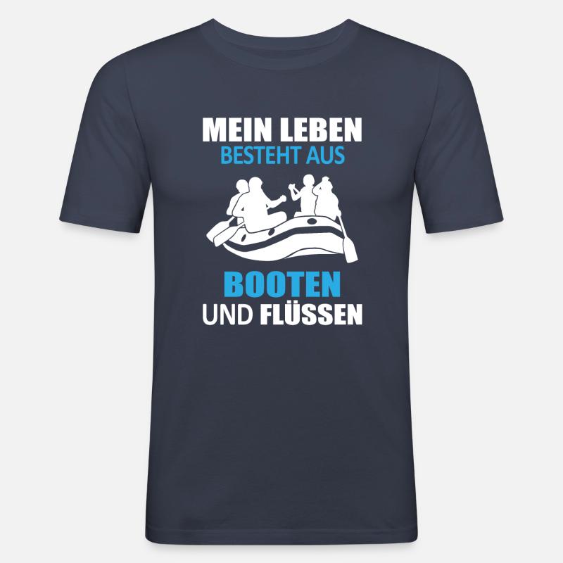 Rafting Spruch Wildwasserbootfahren Geschenk - Männer Slim Fit T-Shirt - Navy