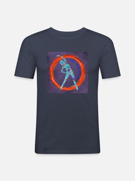 gymnastik 1 e 238 - Männer Slim Fit T-Shirt - Navy