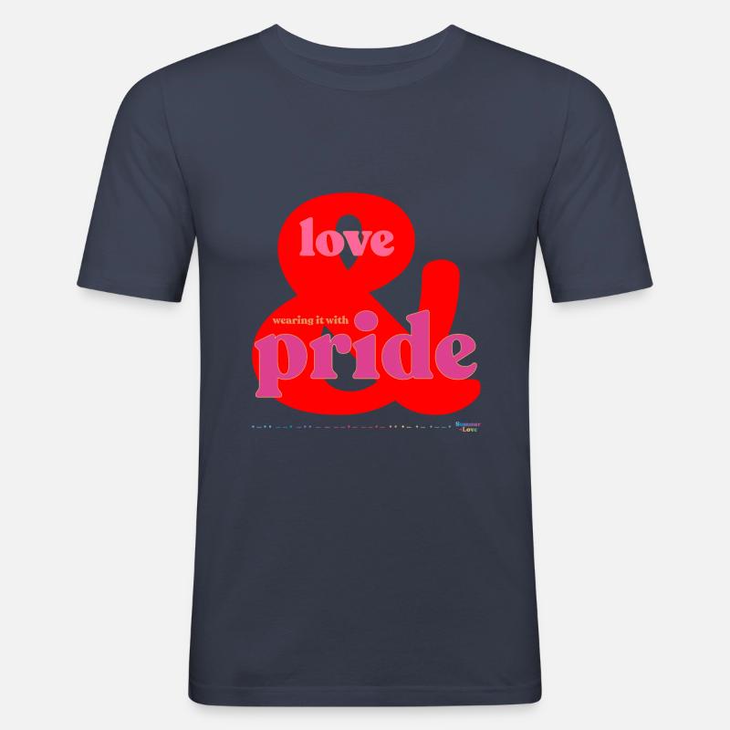 Pride Rot - Männer Slim Fit T-Shirt - Navy