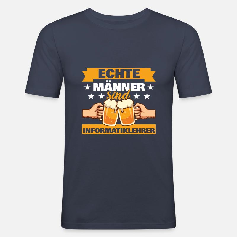 Echte Männer sind Informatiklehrer - Männer Slim Fit T-Shirt - Navy