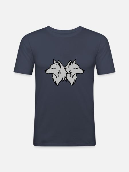 Wolf Team Pack - Men's Slim Fit T-Shirt - navy