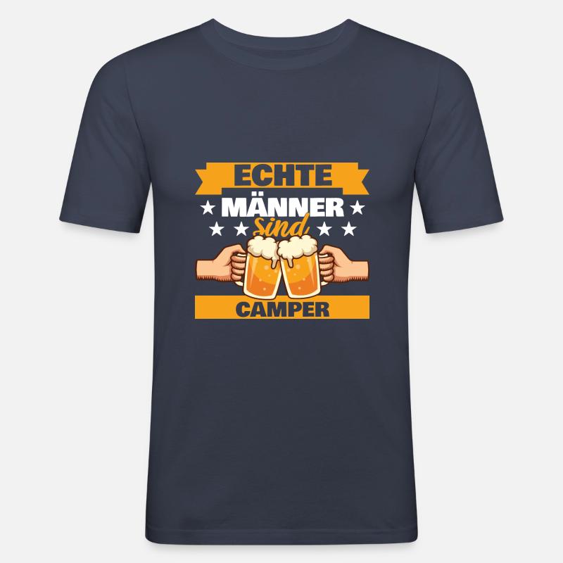 Echte Männer sind Camper - Männer Slim Fit T-Shirt - Navy